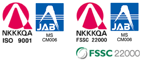 NKKKQA ISO 9001  MS JAB CM 006  NKKKQA FSSC 22000  MS JAB CM006  FSSC22000