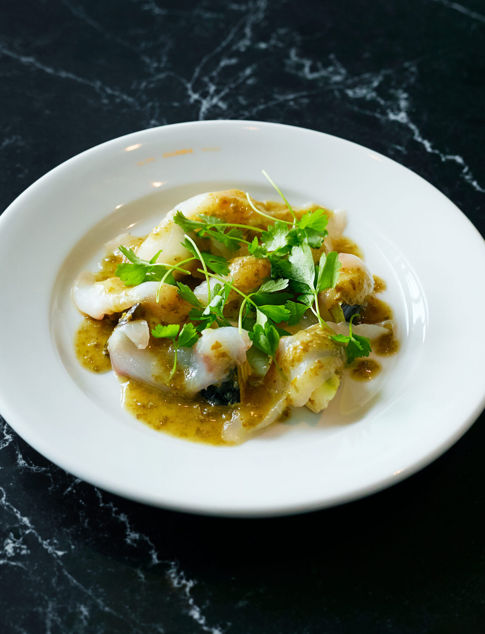 Carpaccio of Japanese Water Eggplant and Fresh Fish